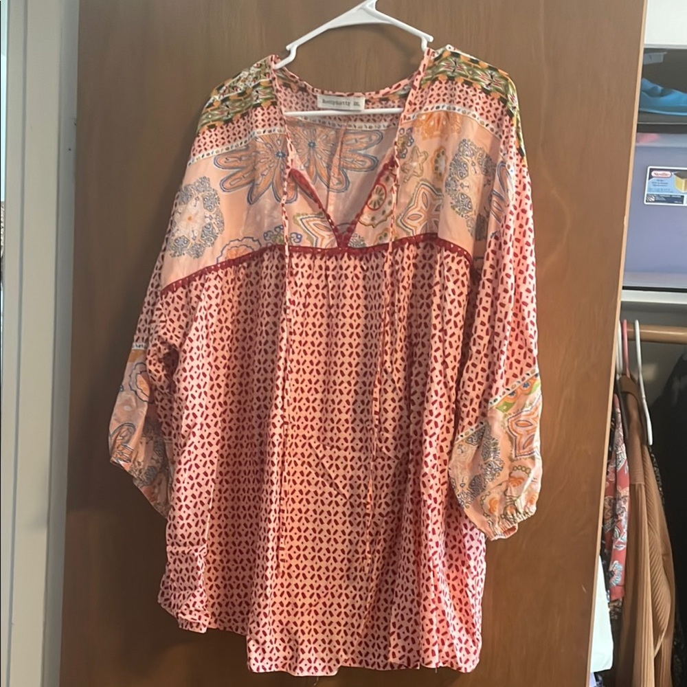 Women's Pink Patterned Blouse